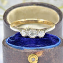 Vintage 18ct Yellow Gold & Platinum Diamond Trilogy Ring (Approx. 0.45ct)