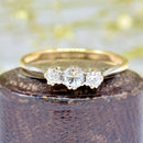 Vintage 18ct Yellow Gold & Platinum Diamond Trilogy Ring (Approx. 0.45ct)