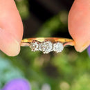 Vintage 18ct Yellow Gold & Platinum Diamond Trilogy Ring (Approx. 0.45ct)