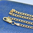 Vintage 9ct Yellow Gold Curb Link Chain Necklace (18 Inches)