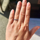 Vintage 2000s Sapphire & Diamond Half Eternity Ring in 18ct Yellow Gold
