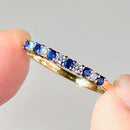 Vintage 2000s Sapphire & Diamond Half Eternity Ring in 18ct Yellow Gold
