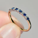Vintage 2000s Sapphire & Diamond Half Eternity Ring in 18ct Yellow Gold