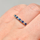 Vintage 2000s Sapphire & Diamond Half Eternity Ring in 18ct Yellow Gold
