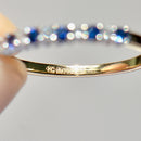 Vintage 2000s Sapphire & Diamond Half Eternity Ring in 18ct Yellow Gold