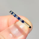 Vintage 2000s Sapphire & Diamond Half Eternity Ring in 18ct Yellow Gold
