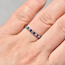 Vintage 2000s Sapphire & Diamond Half Eternity Ring in 18ct Yellow Gold