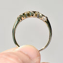 Vintage 1990s Sapphire and Diamond Three-Stone Ring in 9ct Yellow Gold
