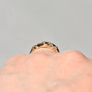 Vintage 1990s Sapphire and Diamond Three-Stone Ring in 9ct Yellow Gold