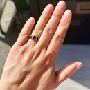 Vintage 1990s Sapphire and Diamond Three-Stone Ring in 9ct Yellow Gold