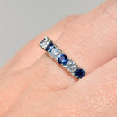 Sapphire & Diamond Half Eternity 9-Stone Ring in 18ct Yellow Gold