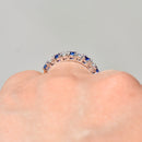 Sapphire & Diamond Half Eternity 9-Stone Ring in 18ct Yellow Gold