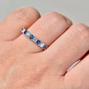 Sapphire & Diamond Half Eternity 9-Stone Ring in 18ct Yellow Gold