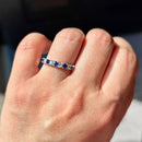 Sapphire & Diamond Half Eternity 9-Stone Ring in 18ct Yellow Gold
