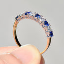 Sapphire & Diamond Half Eternity 9-Stone Ring in 18ct Yellow Gold