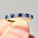 Sapphire & Diamond Half Eternity 9-Stone Ring in 18ct Yellow Gold
