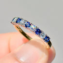 Sapphire & Diamond Half Eternity 9-Stone Ring in 18ct Yellow Gold