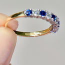 Sapphire & Diamond Half Eternity 9-Stone Ring in 18ct Yellow Gold