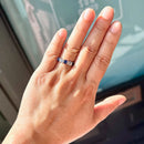 Vintage 2000s Sapphire & Diamond Bar Set Five-Stone Ring in 18ct Yellow Gold
