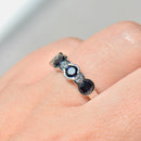 Sapphire and Diamond Half Eternity Band in 18ct White Gold