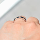 Sapphire and Diamond Half Eternity Band in 18ct White Gold