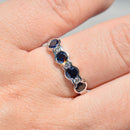 Sapphire and Diamond Half Eternity Band in 18ct White Gold