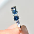 Sapphire and Diamond Half Eternity Band in 18ct White Gold