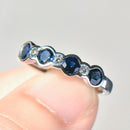Sapphire and Diamond Half Eternity Band in 18ct White Gold