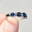 Sapphire and Diamond Half Eternity Band in 18ct White Gold