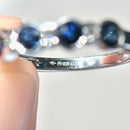 Sapphire and Diamond Half Eternity Band in 18ct White Gold