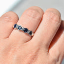 Sapphire and Diamond Half Eternity Band in 18ct White Gold