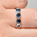 Sapphire and Diamond Half Eternity Band in 18ct White Gold