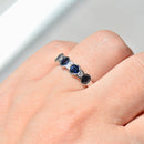 Sapphire and Diamond Half Eternity Band in 18ct White Gold