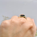 Vintage 9ct Yellow Gold East-West Bloodstone Signet Ring