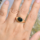 Vintage 9ct Yellow Gold East-West Bloodstone Signet Ring
