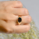 Vintage 9ct Yellow Gold East-West Bloodstone Signet Ring