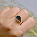 Vintage 9ct Yellow Gold East-West Bloodstone Signet Ring