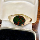 Vintage 9ct Yellow Gold East-West Bloodstone Signet Ring
