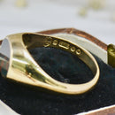 Vintage 9ct Yellow Gold East-West Bloodstone Signet Ring