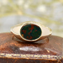 Vintage 9ct Yellow Gold East-West Bloodstone Signet Ring