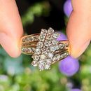 Vintage 14ct Yellow Gold Diamond Cluster Ring, Approx. 2.2ct