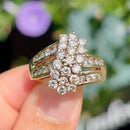 Vintage 14ct Yellow Gold Diamond Cluster Ring, Approx. 2.2ct