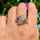Vintage 14ct Yellow Gold Diamond Cluster Ring, Approx. 2.2ct