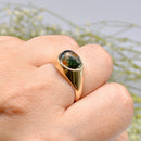 Vintage Moss Agate Signet Ring in 9ct Yellow Gold