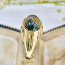 Vintage Moss Agate Signet Ring in 9ct Yellow Gold