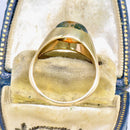 Vintage Moss Agate Signet Ring in 9ct Yellow Gold