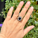 Antique Art Nouveau Amethyst & Old-Cut Diamond Figural Cluster Ring, Circa 1900
