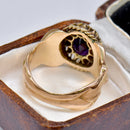 Antique Art Nouveau Amethyst & Old-Cut Diamond Figural Cluster Ring, Circa 1900
