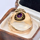 Antique Art Nouveau Amethyst & Old-Cut Diamond Figural Cluster Ring, Circa 1900
