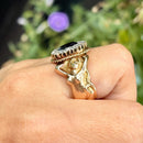 Antique Art Nouveau Amethyst & Old-Cut Diamond Figural Cluster Ring, Circa 1900